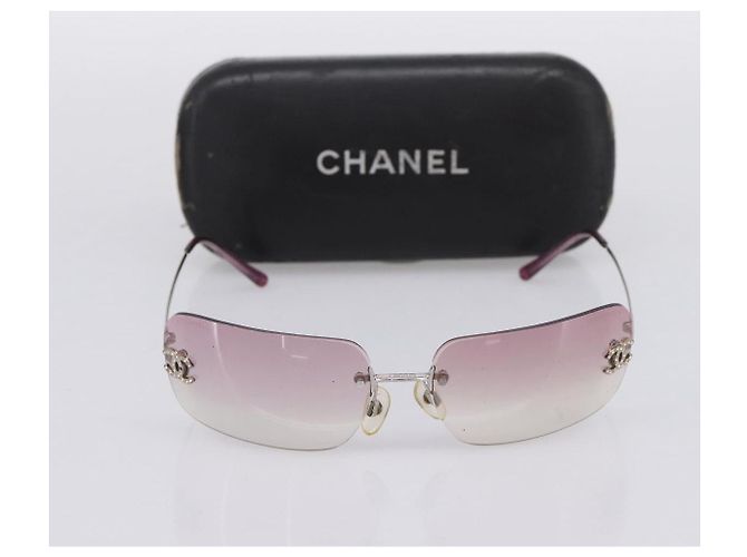 Gafas de sol CHANEL Metal Silver CC Auth bs36898 Plata - vista 11