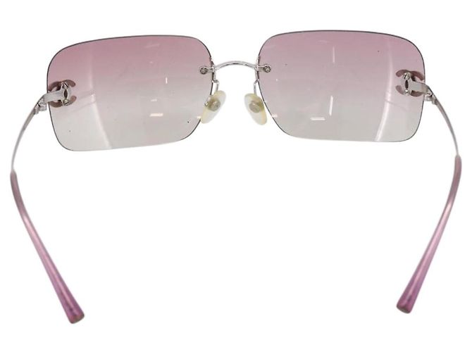 Gafas de sol CHANEL Metal Silver CC Auth bs36898 Plata - vista 3