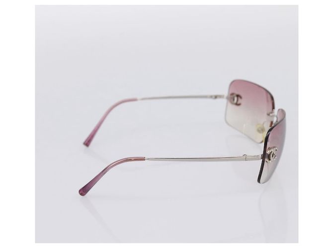 Gafas de sol CHANEL Metal Silver CC Auth bs36898 Plata - vista 4