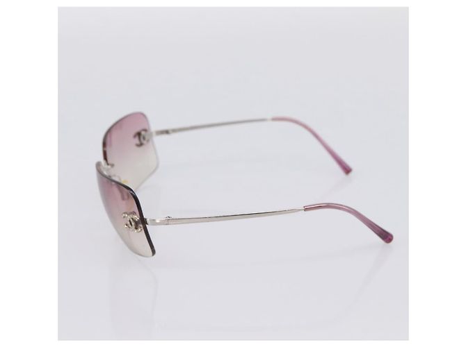 Gafas de sol CHANEL Metal Silver CC Auth bs36898 Plata - vista 5