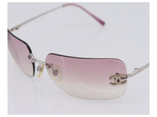 Gafas de sol CHANEL Metal Silver CC Auth bs36898 Plata - vista 7