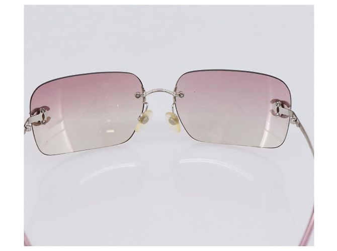Gafas de sol CHANEL Metal Silver CC Auth bs36898 Plata - vista 8