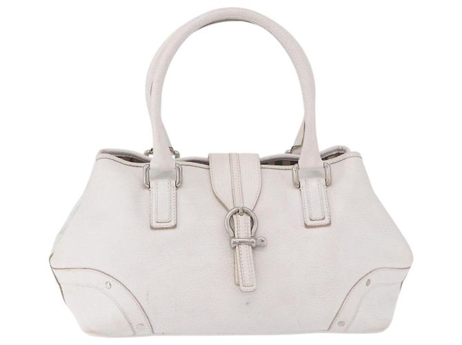 Borsa a mano BURBERRY in pelle bianca e argento Auth 202261 Bianco - vista 13
