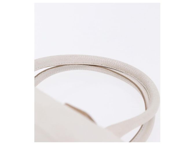 Borsa a mano BURBERRY in pelle bianca e argento Auth 202261 Bianco - vista 14