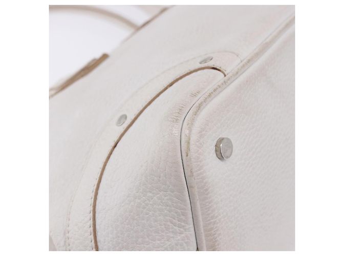 Borsa a mano BURBERRY in pelle bianca e argento Auth 202261 Bianco - vista 16