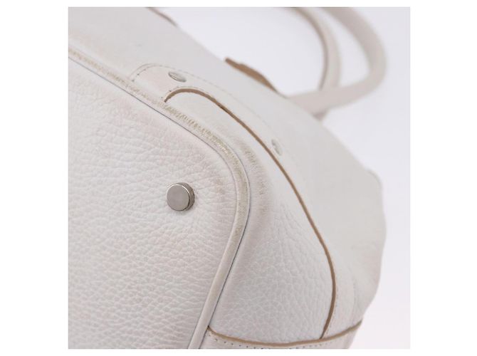 Borsa a mano BURBERRY in pelle bianca e argento Auth 202261 Bianco - vista 17