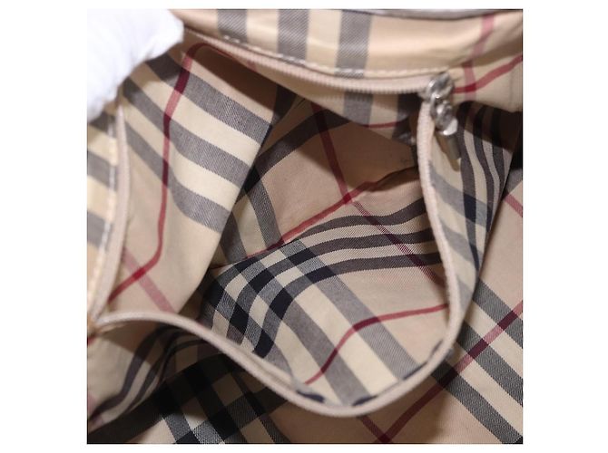 Borsa a mano BURBERRY in pelle bianca e argento Auth 202261 Bianco - vista 22