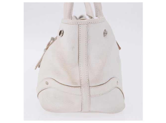 Borsa a mano BURBERRY in pelle bianca e argento Auth 202261 Bianco - vista 4