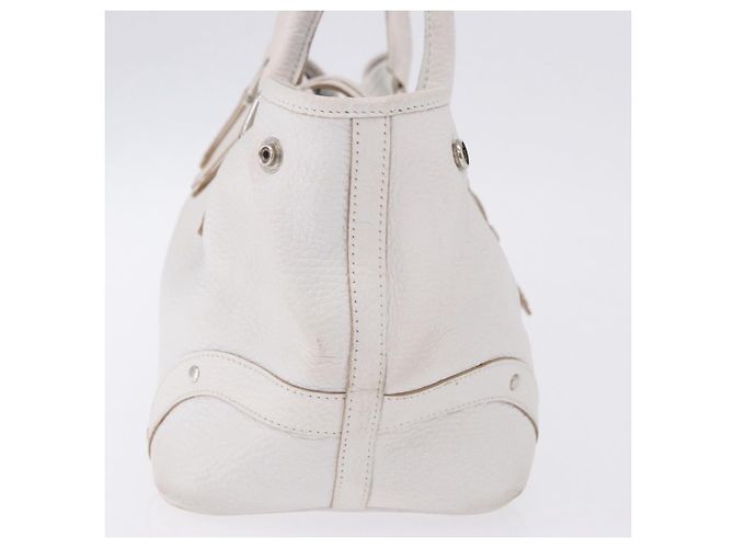 Borsa a mano BURBERRY in pelle bianca e argento Auth 202261 Bianco - vista 5