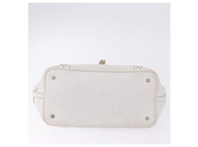 Borsa a mano BURBERRY in pelle bianca e argento Auth 202261 Bianco - vista 6