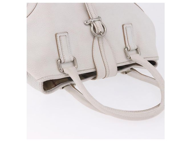 Borsa a mano BURBERRY in pelle bianca e argento Auth 202261 Bianco - vista 7