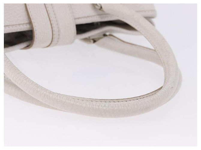 Borsa a mano BURBERRY in pelle bianca e argento Auth 202261 Bianco - vista 8