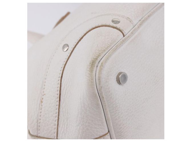 Borsa a mano BURBERRY in pelle bianca e argento Auth 202261 Bianco - vista 9