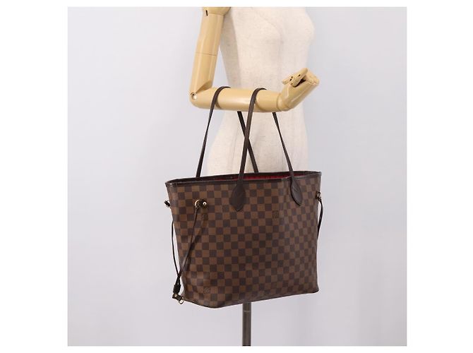 Borsa Tote LOUIS VUITTON Damier Ebene Neverfull MM N51105 LV Auth 199361V - vista 21