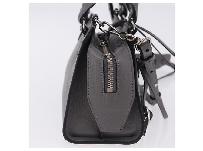 BALENCIAGA Sac Neo Classic City Mini Bag en cuir 2way Gris 638524 Auth 200088SAM Marron - vista 4