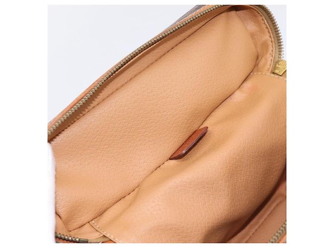 Céline Beauty Case CELINE Macadam Canvas PVC Pelle Marrone Oro Auth 201994 D'oro - vista 10