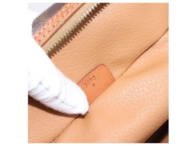 Céline Beauty Case CELINE Macadam Canvas PVC Pelle Marrone Oro Auth 201994 D'oro - vista 12