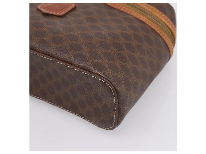 Céline Beauty Case CELINE Macadam Canvas PVC Pelle Marrone Oro Auth 201994 D'oro - vista 14