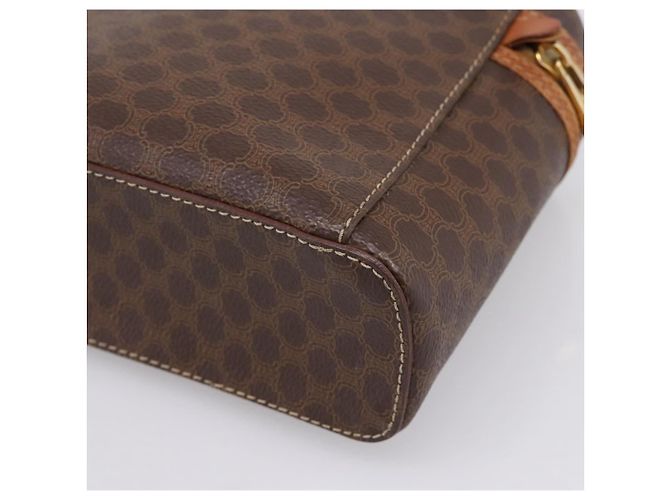 Céline Beauty Case CELINE Macadam Canvas PVC Pelle Marrone Oro Auth 201994 D'oro - vista 16