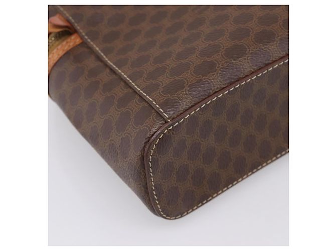 Céline Beauty Case CELINE Macadam Canvas PVC Pelle Marrone Oro Auth 201994 D'oro - vista 17