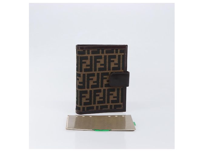 FENDI Zucca Canvas Day Planner Cover Brown Black Auth 199457 - view 12