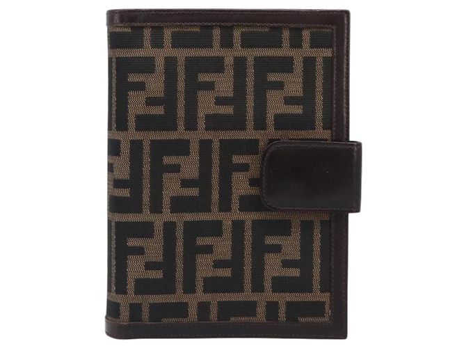 FENDI Zucca Canvas Day Planner Cover Brown Black Auth 199457 - view 13