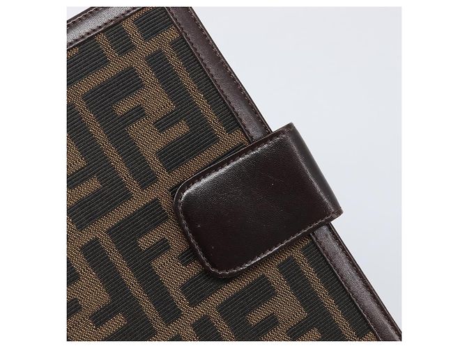 FENDI Zucca Canvas Day Planner Cover Brown Black Auth 199457 - view 17