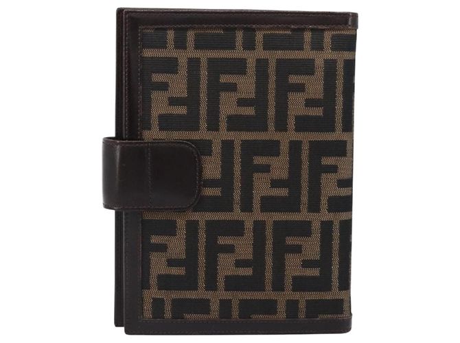 FENDI Zucca Canvas Day Planner Cover Brown Black Auth 199457 - view 2