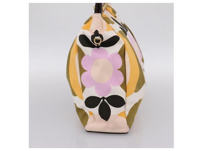 Borsa a mano Miu Miu Canvas Multicolor Gold Tone Auth 200355A Multicolore - vista 3