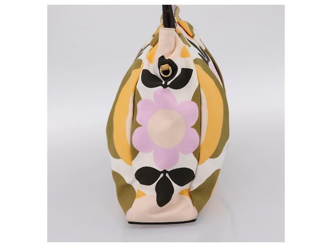 Borsa a mano Miu Miu Canvas Multicolor Gold Tone Auth 200355A Multicolore - vista 4