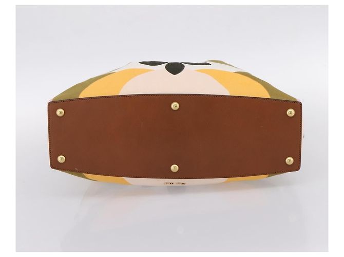 Borsa a mano Miu Miu Canvas Multicolor Gold Tone Auth 200355A Multicolore - vista 5