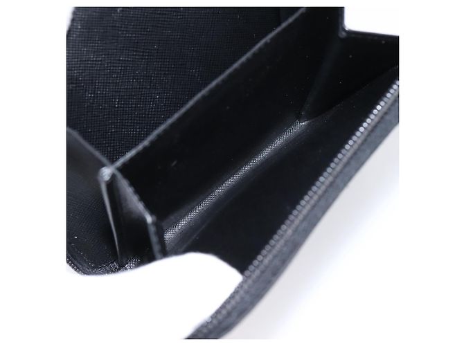 Cartera Bifold PRADA Nylon Black Silver Auth bs36914 Negro Plata - vista 10