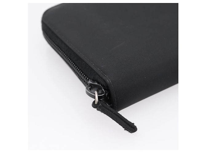 Cartera Bifold PRADA Nylon Black Silver Auth bs36914 Negro Plata - vista 14