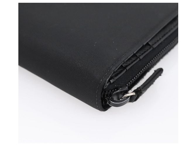 Cartera Bifold PRADA Nylon Black Silver Auth bs36914 Negro Plata - vista 15