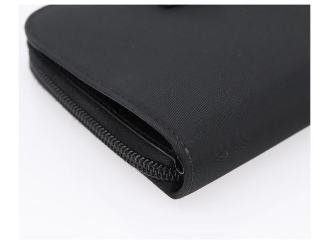 Cartera Bifold PRADA Nylon Black Silver Auth bs36914 Negro Plata - vista 16