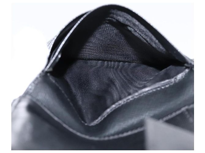 Cartera Bifold PRADA Nylon Black Silver Auth bs36914 Negro Plata - vista 21