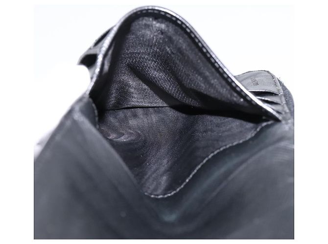 Cartera Bifold PRADA Nylon Black Silver Auth bs36914 Negro Plata - vista 23