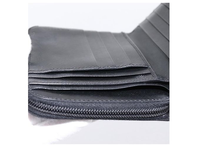 Cartera Bifold PRADA Nylon Black Silver Auth bs36914 Negro Plata - vista 24