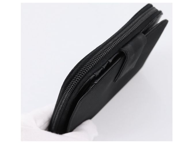 Cartera Bifold PRADA Nylon Black Silver Auth bs36914 Negro Plata - vista 5