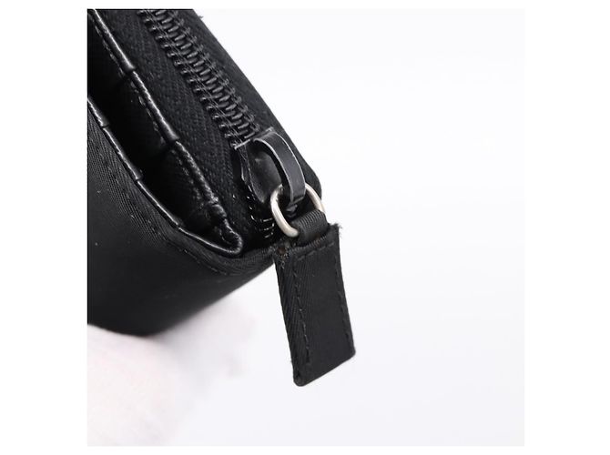 Cartera Bifold PRADA Nylon Black Silver Auth bs36914 Negro Plata - vista 8