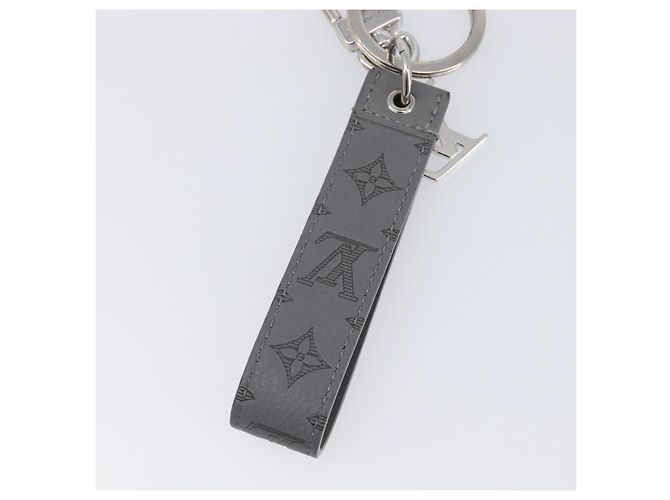 LOUIS VUITTON Monogram Shadow Key Holder Dragonne Gray M82373 LV Auth 198877M Marrone - vista 11