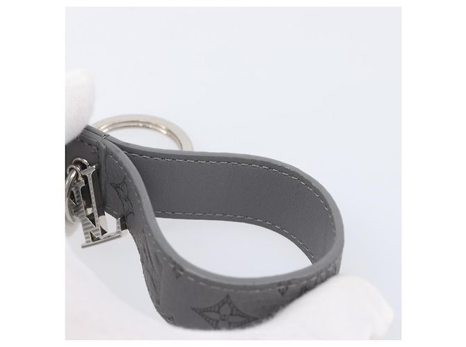 LOUIS VUITTON Monogram Shadow Key Holder Dragonne Gray M82373 LV Auth 198877M Marrone - vista 12