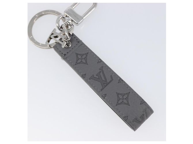 LOUIS VUITTON Monogram Shadow Key Holder Dragonne Gray M82373 LV Auth 198877M Marrone - vista 6