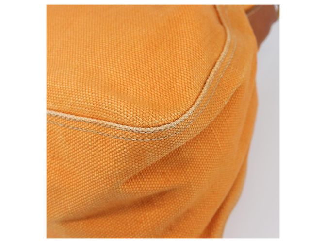 Borsa a tracolla Miu Miu Canvas Orange Tono Oro Auth 199352 Arancione - vista 14