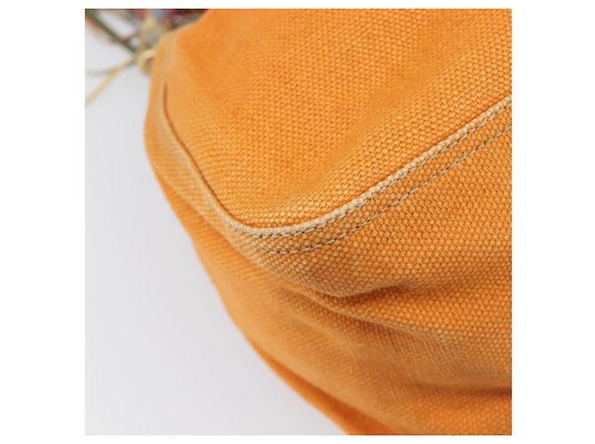 Borsa a tracolla Miu Miu Canvas Orange Tono Oro Auth 199352 Arancione - vista 15