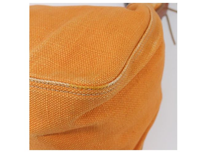 Borsa a tracolla Miu Miu Canvas Orange Tono Oro Auth 199352 Arancione - vista 16