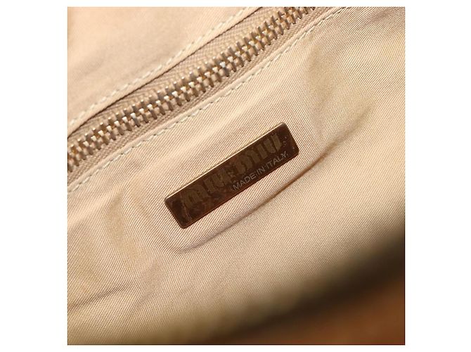 Borsa a tracolla Miu Miu Canvas Orange Tono Oro Auth 199352 Arancione - vista 17
