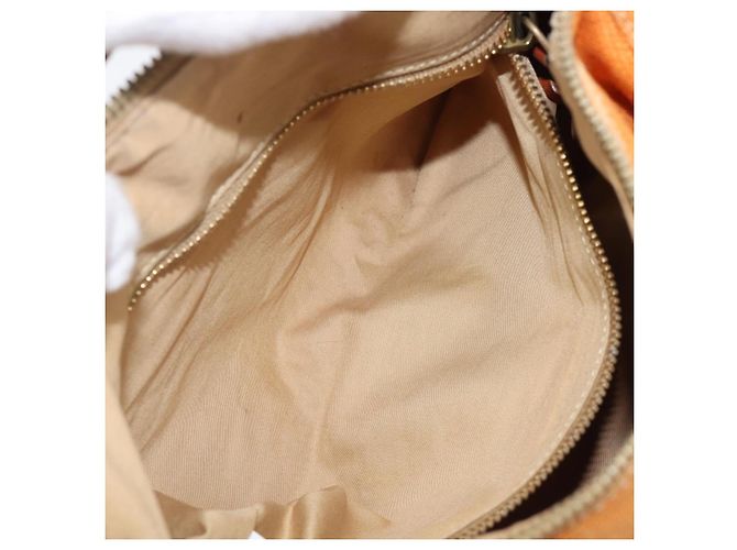 Borsa a tracolla Miu Miu Canvas Orange Tono Oro Auth 199352 Arancione - vista 21