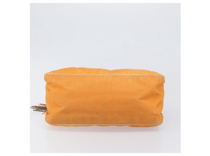 Borsa a tracolla Miu Miu Canvas Orange Tono Oro Auth 199352 Arancione - vista 5