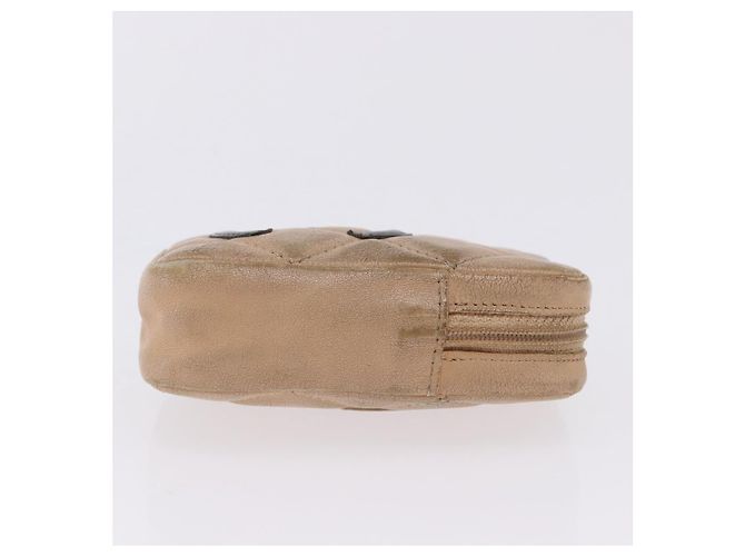 CHANEL Cambon Line Matelasse Pitillera Cuero Beige CC Auth 200101 - vista 3